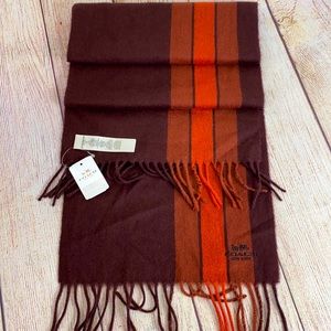 NEW COACH VARSITY STRIPE SCARF WOOL CASHMERE